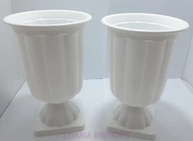 Vaso Grego Branco de Plástico - 19cm - pct c/ o Par.