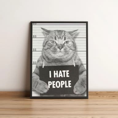 Quadro Gato I Hate People 30