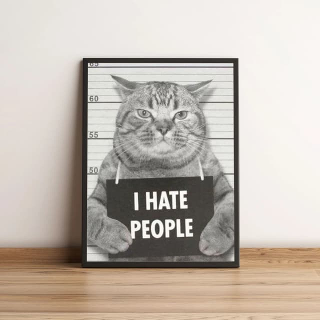 Quadro Gato I Hate People 30