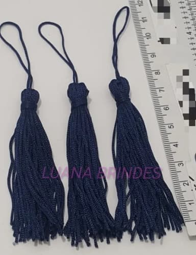 Pingente Tassel de Seda Azul Marinho Pct 10 Unidades