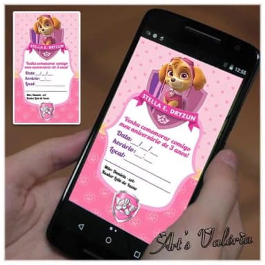 Convite Digital Patrulha Canina para WhatsApp