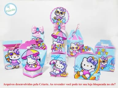 Arquivo de Corte Hello Kitty Pool Party 30