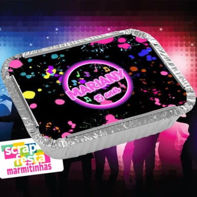 Marmitinha Personalizada Festa Balada Neon