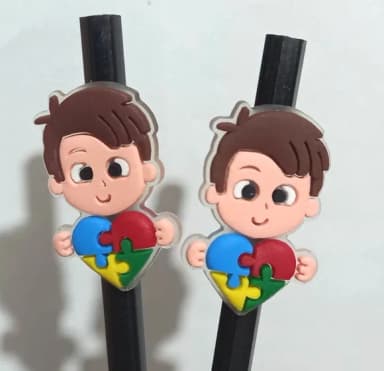 Lápis C/ponteira Menino Símbolo Autismo - 6 Unidade