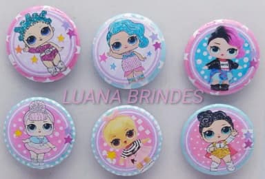Bottons da LOL - cartela com 6 unidades