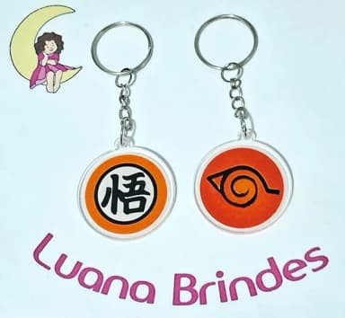 Chaveiro Naruto Acrílico Impresso Pct C/6 Unid. Variados