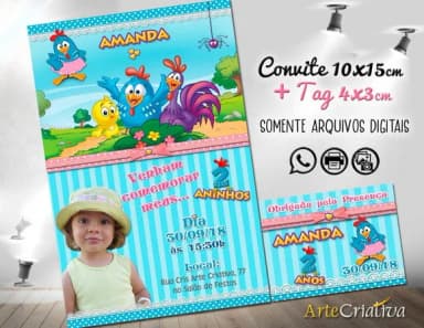 CONVITE DIGITAL C/TAG Galinha Pintadinha