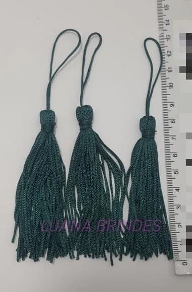 Pingente Tassel de Seda Verde Musgo Pct 10 Unidades