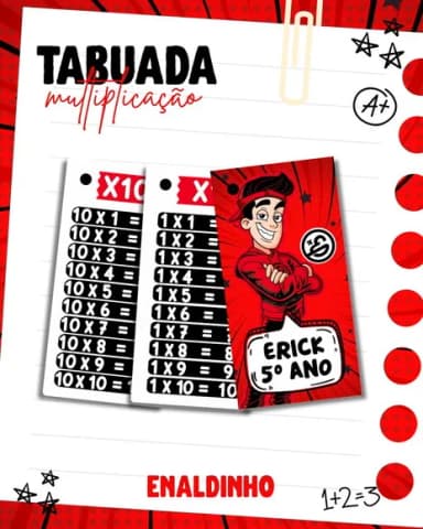 Chaveiro Tabuada Personalizada