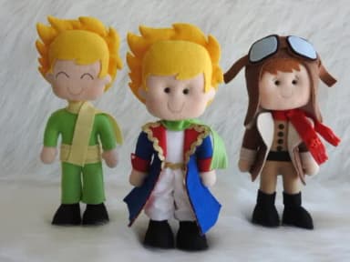 Boneco Pequeno Príncipe e Aviador