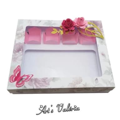 Caixa para Barra de Chocolate e 4 Doces