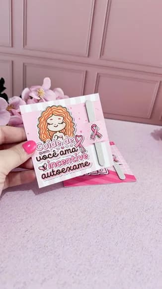 Card com Mini Lixa Outubro Rosa