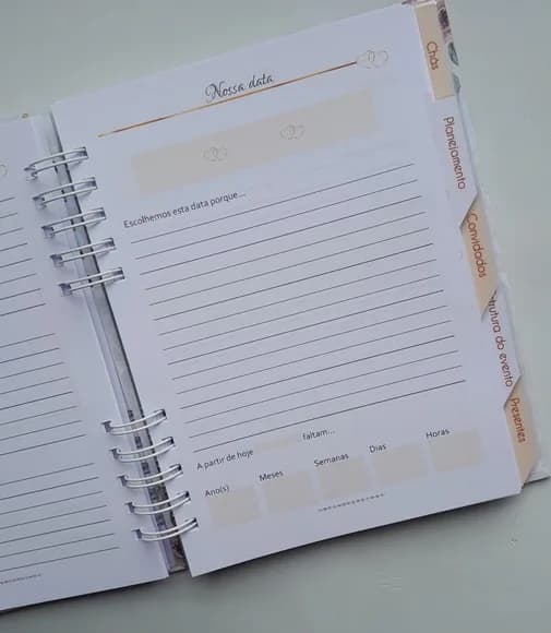 Planner da Noiva Personalizado Permanente c/ Divis - Mod 01