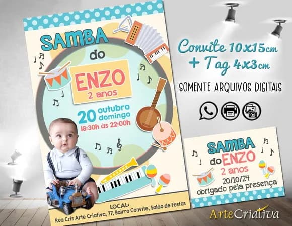 Convite Digital C/tag Aniversário Música 2