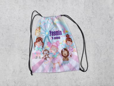 Mochilinha Personalizada Circo Rosa