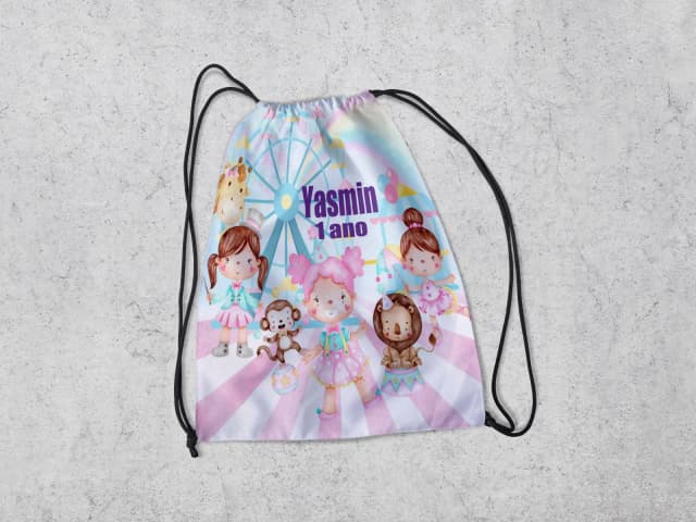 Mochilinha Personalizada Circo Rosa