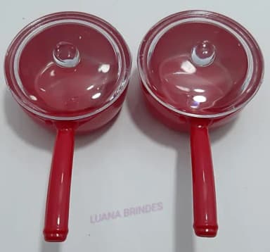 Panelinhas Vermelhas De Acrílico C/tampa - Pct C/10 Unidades