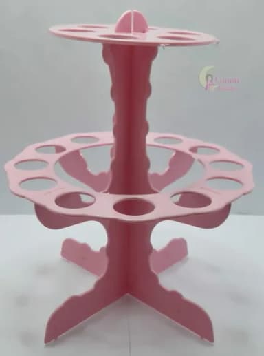 Suporte Rosa para Tubetes de plástico c/18 cavidades-1 unid