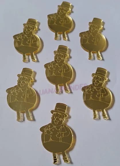 Aplique do Bita em Acrílico Espelhado Dourado-pct c/5 unid