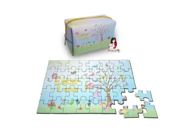 Necessaire Box com Quebra Cabeças Jardim