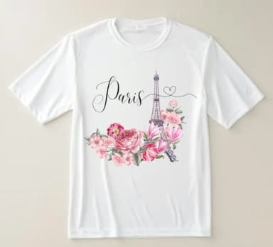 Camiseta Paris Torre Eiffel Floral