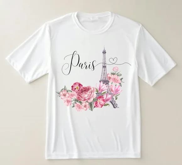 Camiseta Paris Torre Eiffel Floral