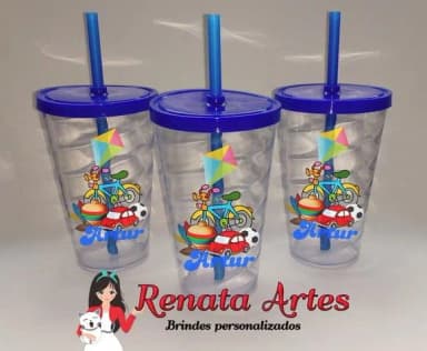 Copo com Canudo 500ml Brinquedos