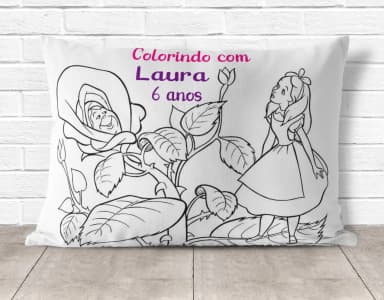 Almofada de Colorir Pinte e Lave da Alice no País das Maravilhas