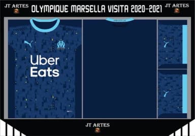 Vetor Camisa do Olympique Marsella Visita 2020-2021