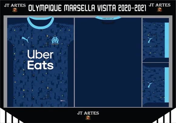 Vetor Camisa do Olympique Marsella Visita 2020-2021