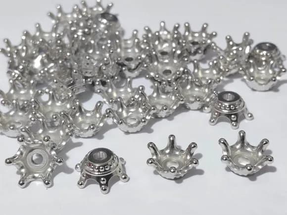 Mini Coroas Prateada Abs Pacote com 50 Unidades