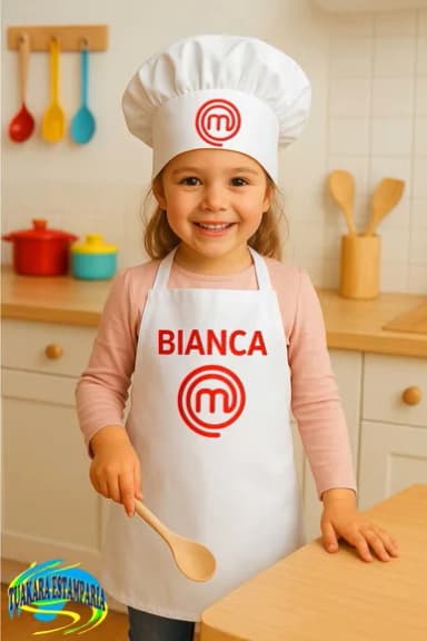 Kit Avental Infantil Master Chef + Touca