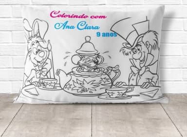 Almofada de Colorir Pinte e Lave da Alice no País das Maravilhas