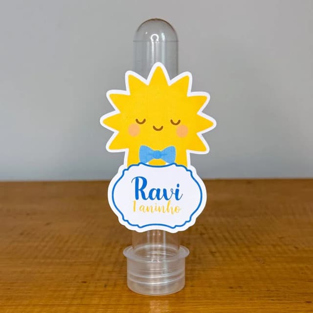 Apliques para Tubetes Personalizados RAIO DE SOL MENINO - Decoração de Festa | Lembrancinhas | Aniversário | Personalizados