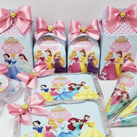 Kit Festa Princesas Disney - 30 Peças com Laço Pronto