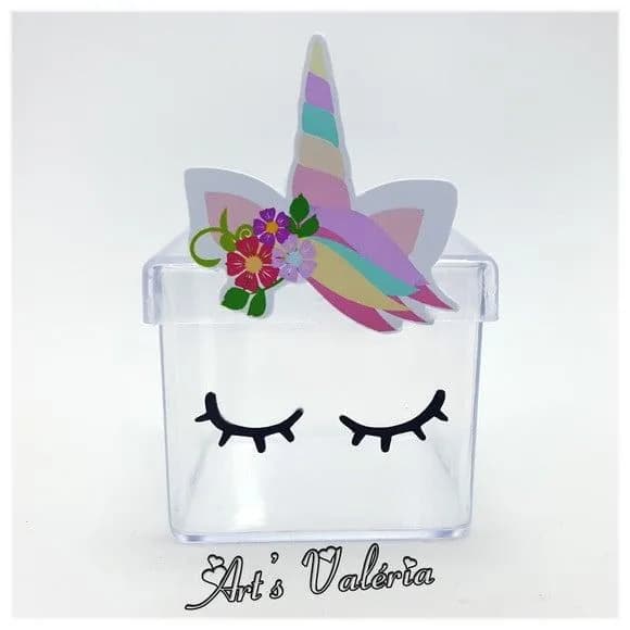 Caixinha de Acrílico Unicórnio - 5cm