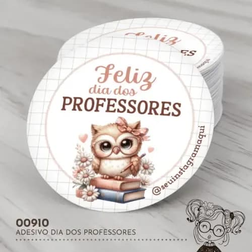 Adesivo Redondo Dia dos Professores - 00910