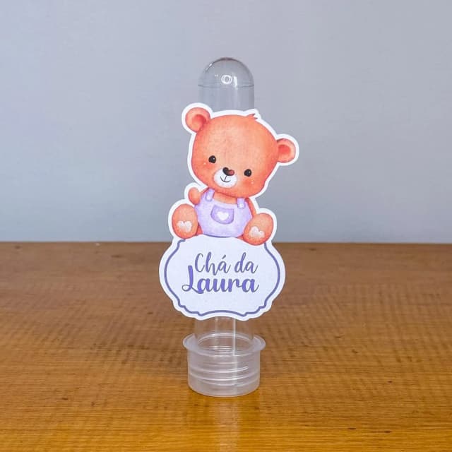 Apliques para Tubetes Personalizados URSINHO LILAS - Decoração de Festa | Lembrancinhas | Aniversário | Personalizados