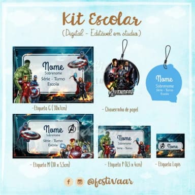 60 Etiquetas Escolares Personalizadas Prova D'agua