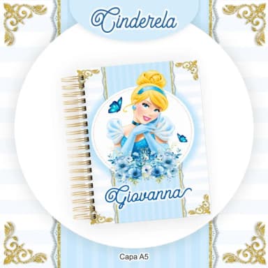 Caderno ou Agenda Personalizada Cinderela
