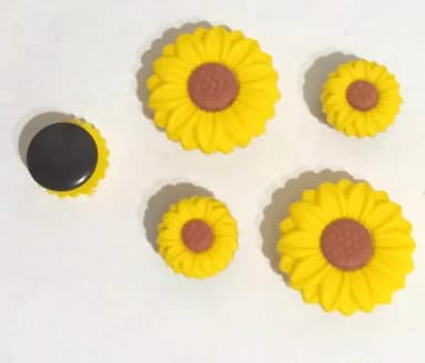 Pins para Crocs Girassol Emborrachados - 6 Unidades