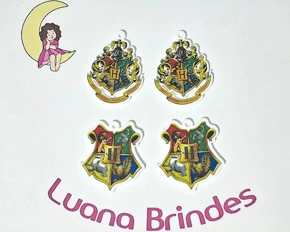 Pingente Brasão Harry Potter Pct C/4 Peças