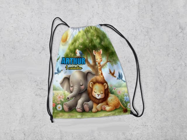 Mochilinha Personalizada Safari Baby