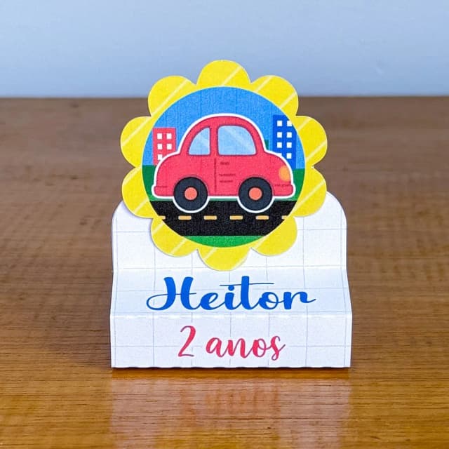 PEGUE E MONTE - Porta Bis Duplo Personalizados CARRINHOS - Decoração de Festa | Lembrancinhas | Aniversário | Personalizados
