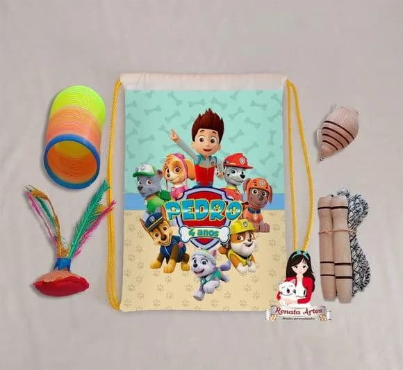 Mochila Boa Infância Tema Patrulha Canina Cores Candy