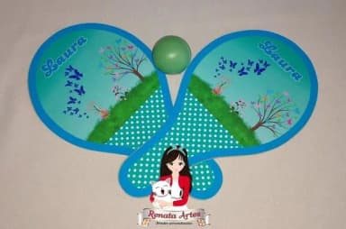 Raquetes de Ping Pong Tema Flamingo Azul