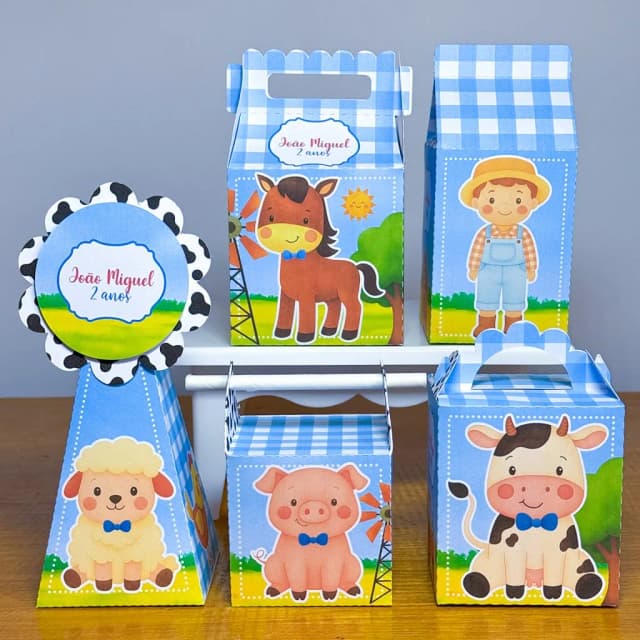 PEGUE E MONTE - Kit Festa FAZENDINHA MENINO - Decoração de Festa | Lembrancinhas | Aniversário | Personalizados