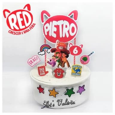 Topo de Bolo Red: Crescer é Uma Fera
