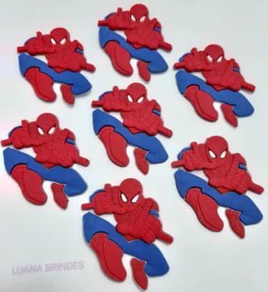 Aplique Homem Aranha de borracha - pct com 6 unidades