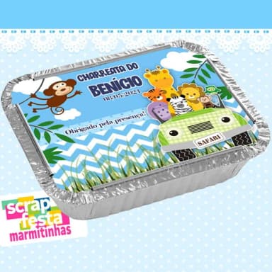 Marmitinha Personalizada De Chá De Menino Safari